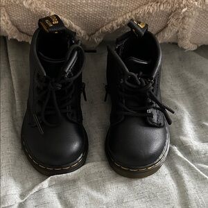 Dr. Martens Black Boots with Yellow Accents